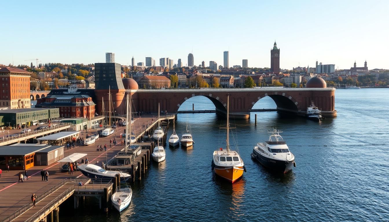landungsbrücken hamburg und alter elbtunnel