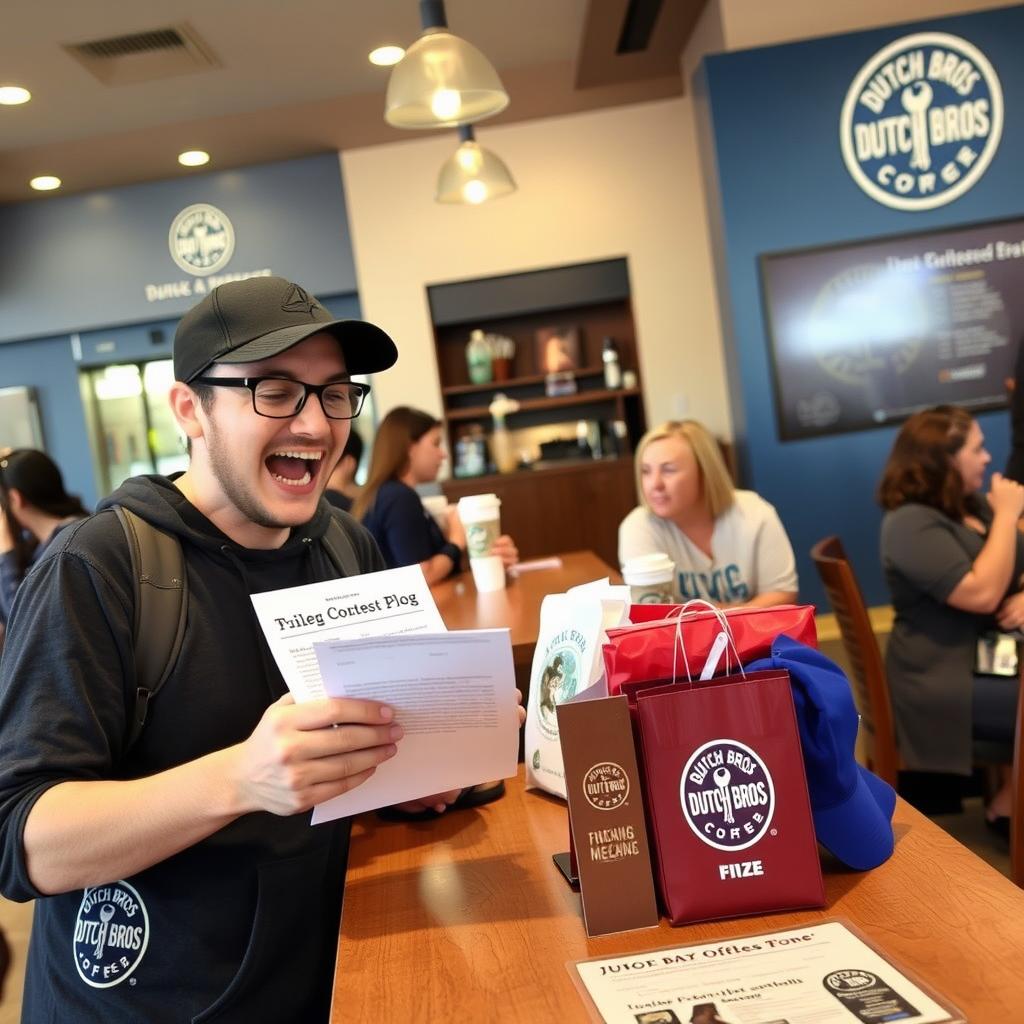 Dutch Bros customer participating in a blog contest