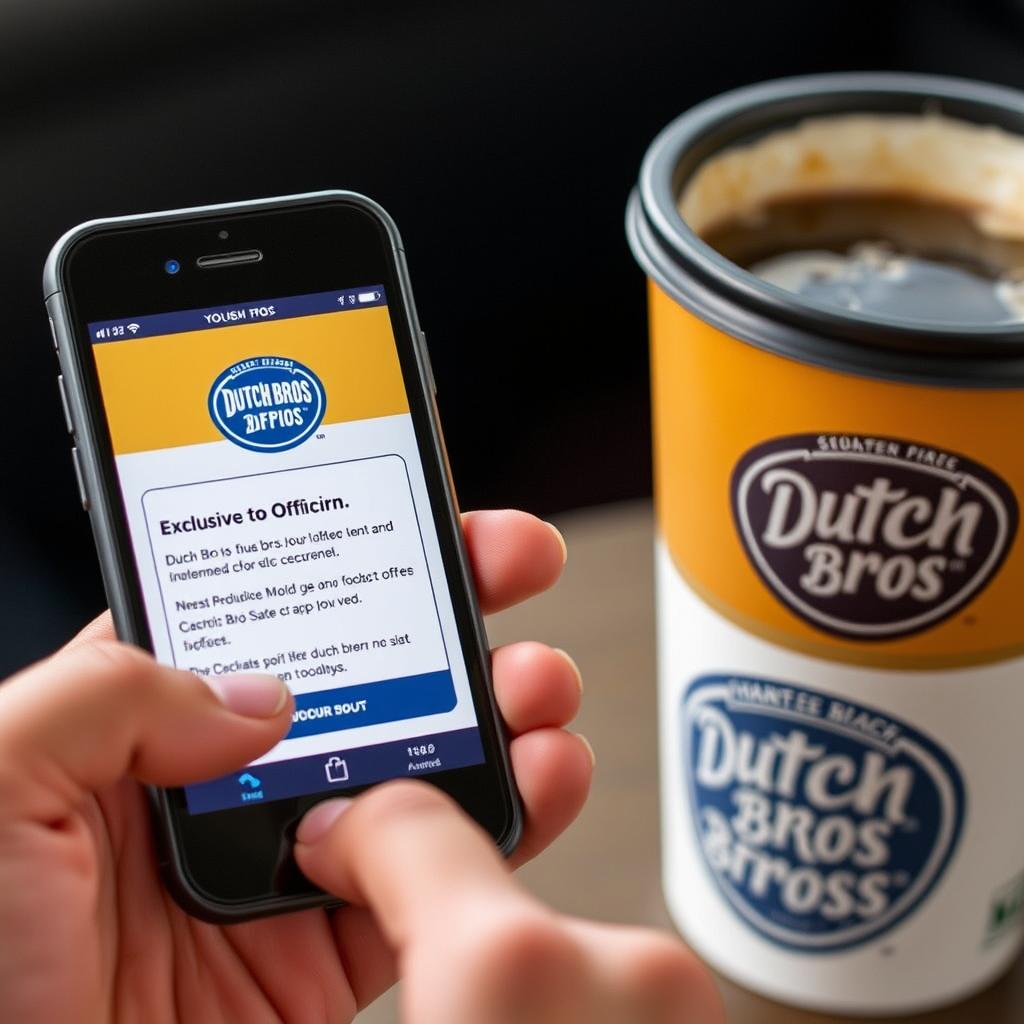 Person receiving exclusive Dutch Bros promotion on their phone