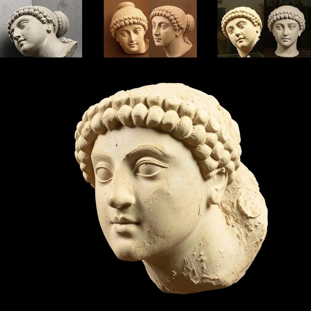 Stucco head from Gandhara demonstrating the use of this material for sculptures