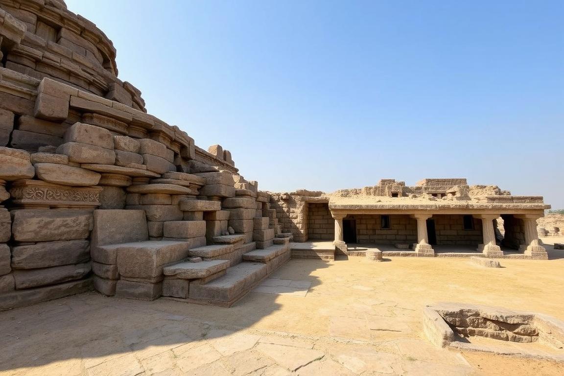 Remains of the Dharmarajika Stupa at Taxila