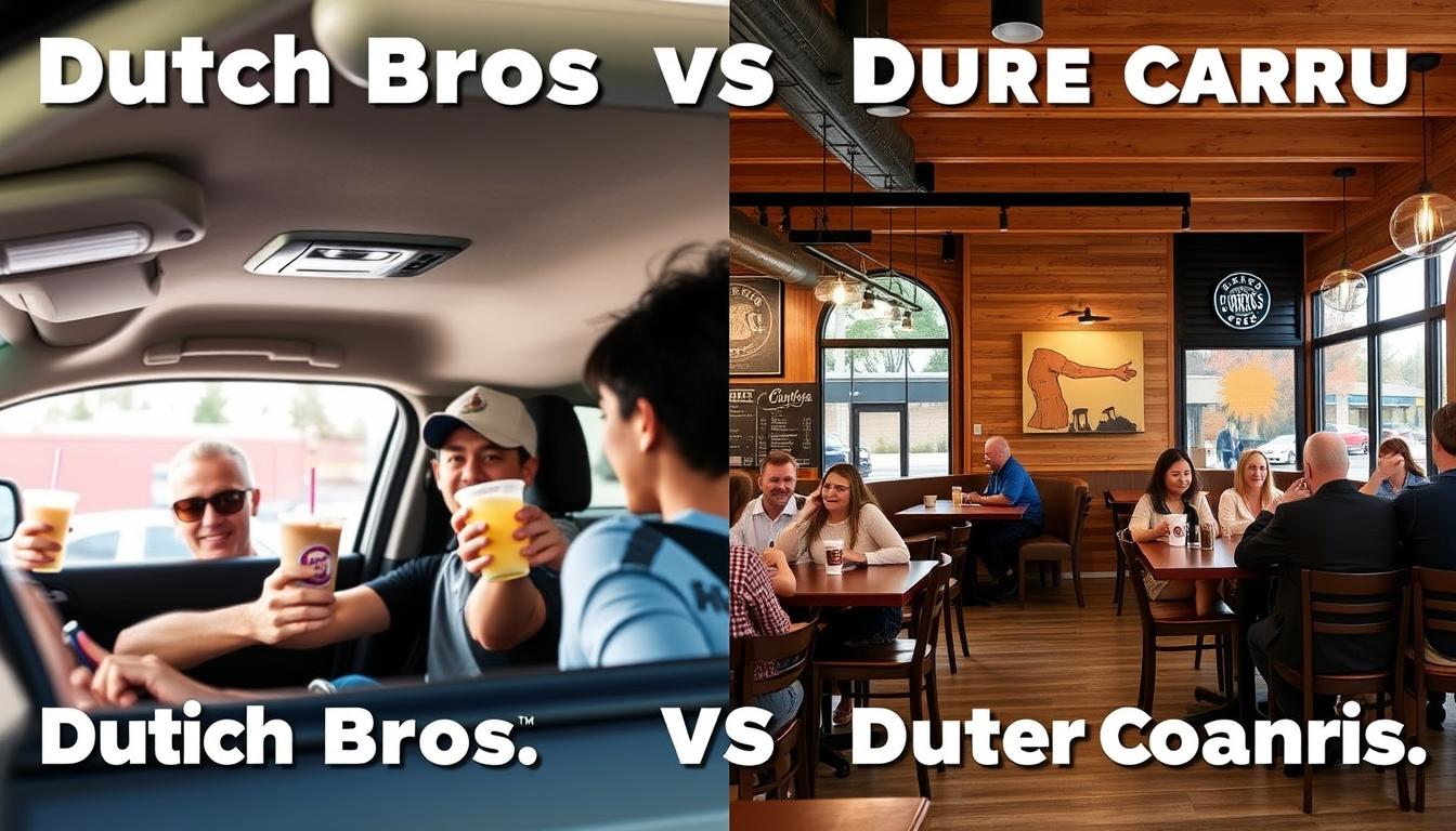 Comparison of Dutch Bros to other coffee chains showing unique drive-thru focused model and customer service