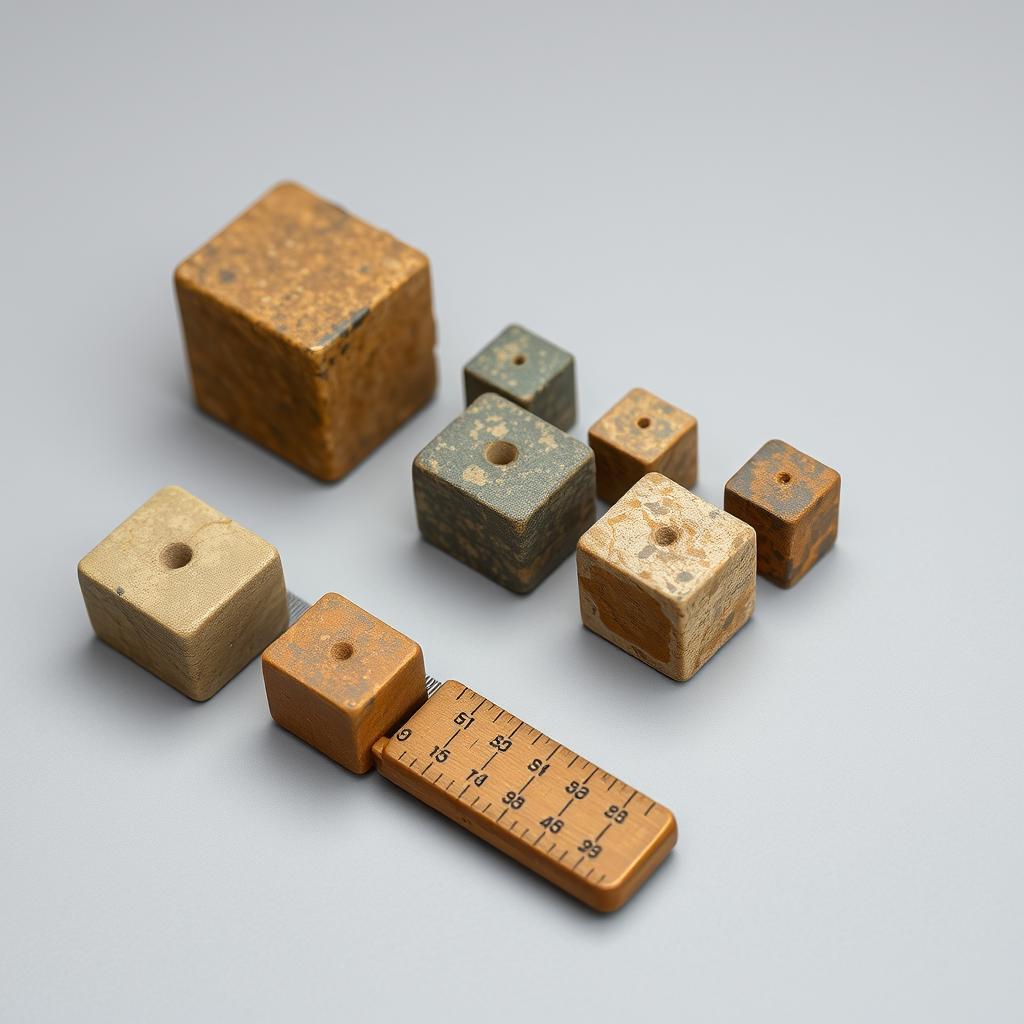 Indus Valley weights and measuring tools showing the standardized system