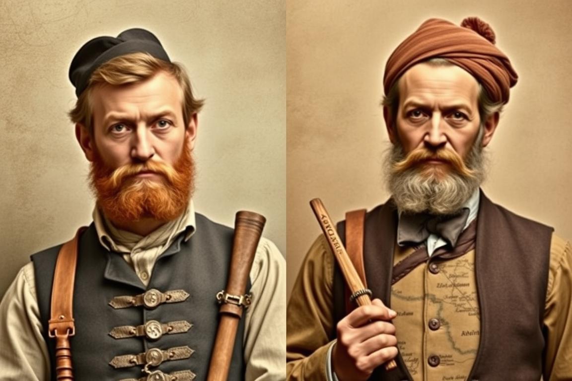 Portrait of Charles Masson and Alexander Cunningham, the early explorers who discovered the Indus Valley Civilization