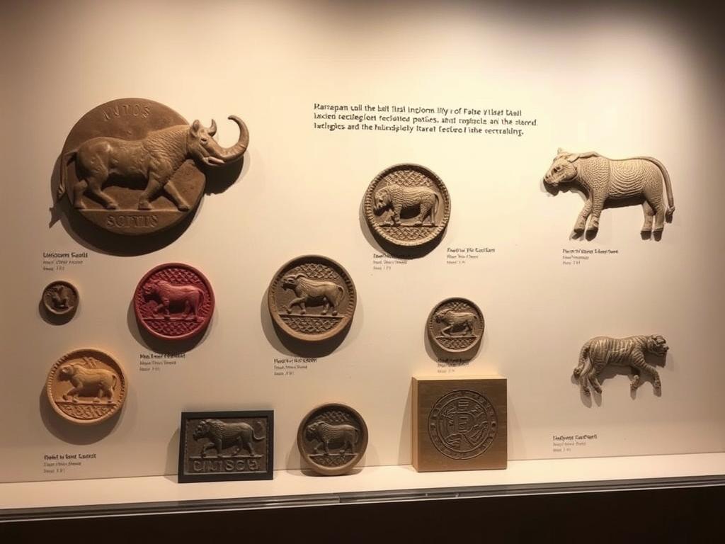 Collection of Harappan seals with animal motifs and undeciphered script