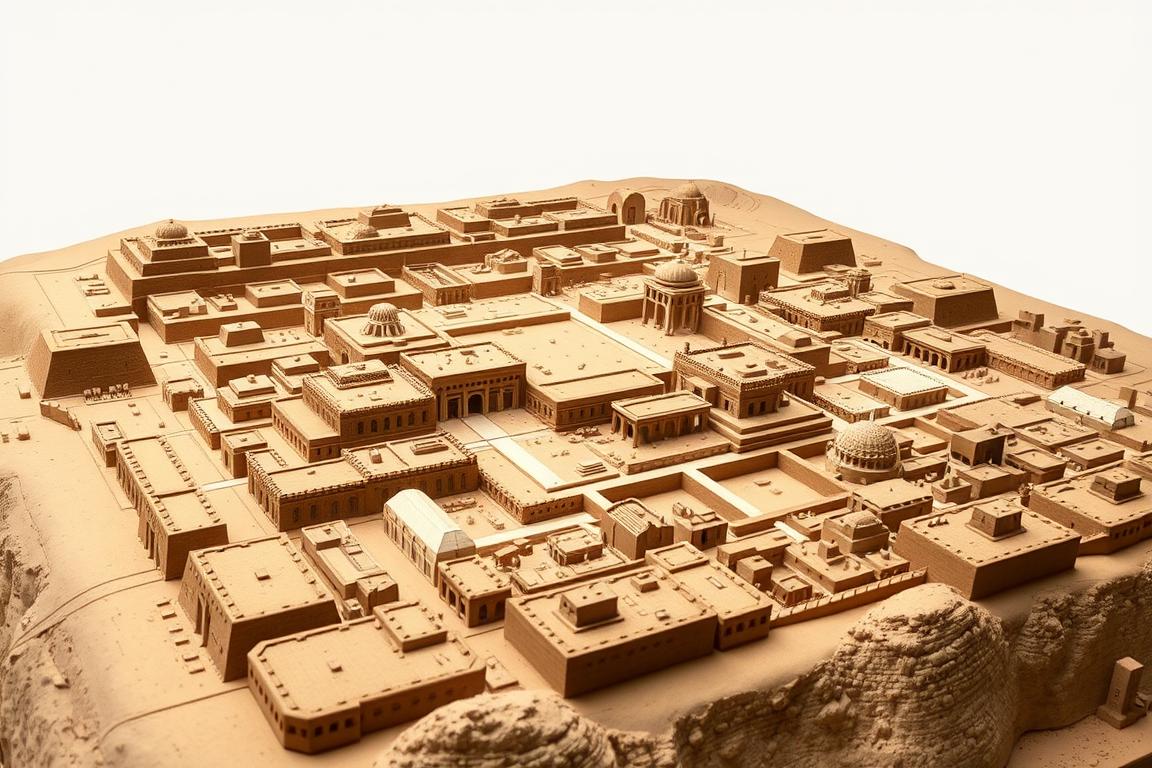 Reconstructed model showing the grid layout of a typical Harappan city