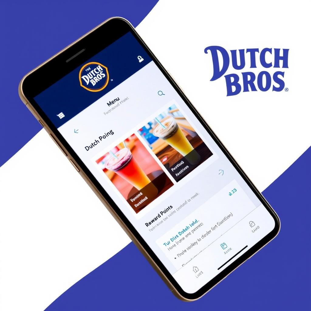 Dutch Bros mobile app showing menu and rewards from Dutch Bros Menu 2025 Prices guide