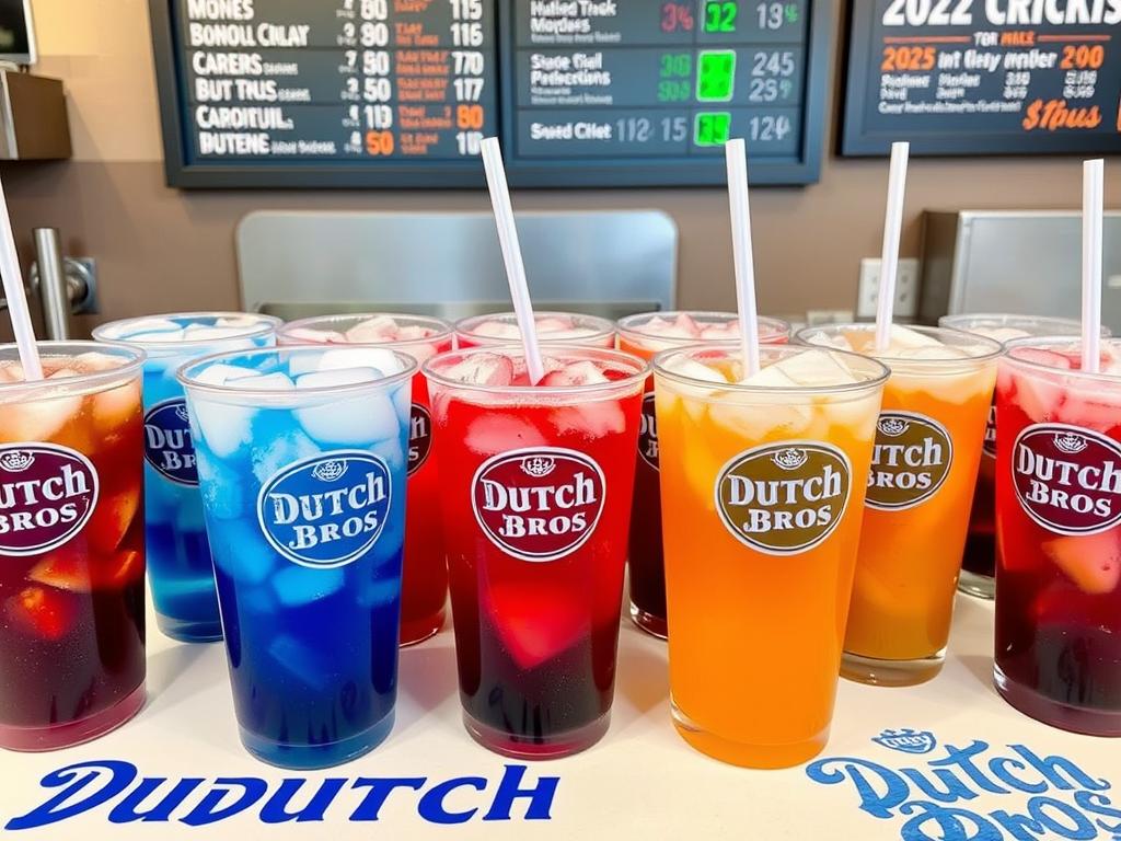 Dutch Bros Soda Menu items with 2025 prices displayed