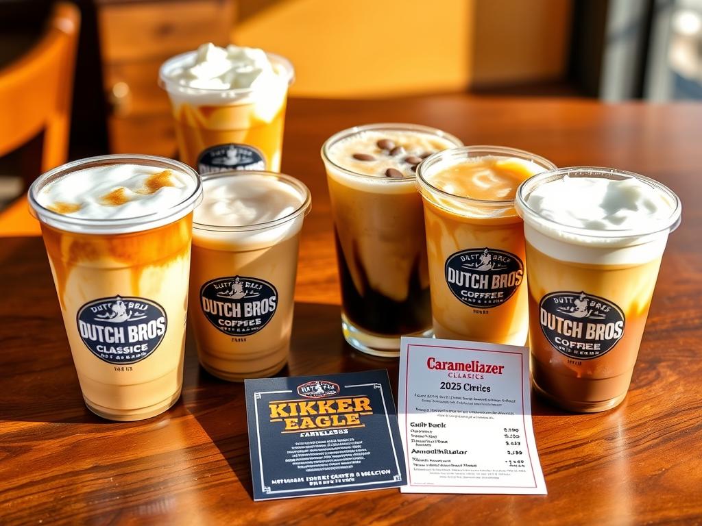 Dutch Bros Coffee Classics menu items displayed with 2025 prices