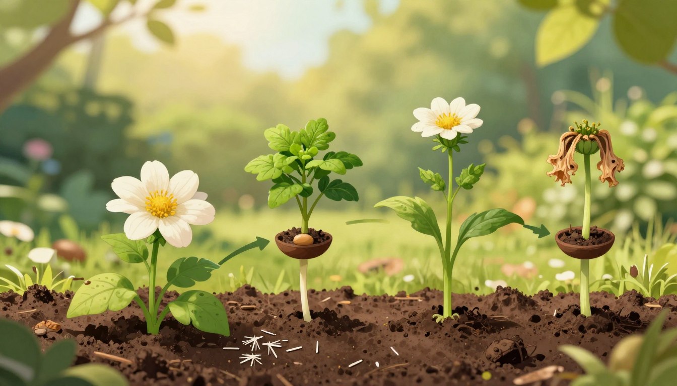 ¿Qué planta muere después de producir semillas?