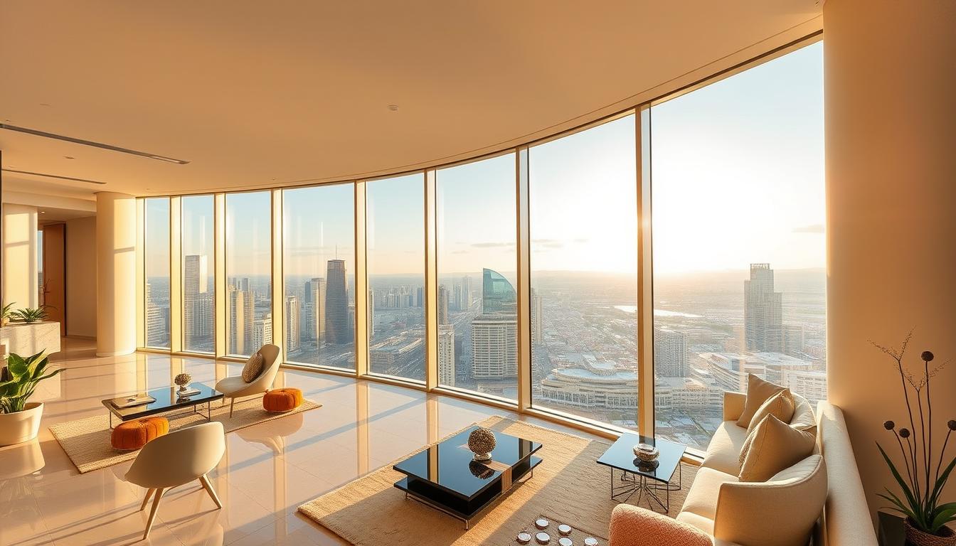 An expansive, high-end apartment complex overlooking the bustling cityscape of KSL City Mall. Sleek, floor-to-ceiling windows flood the spacious interiors with warm, natural light, offering a breathtaking panoramic view of the urban landscape below. Stylish, modern furnishings and fixtures complement the sophisticated ambiance, while carefully curated decor elements infuse the space with a sense of refined elegance. A tranquil oasis amidst the vibrant energy of the city, this high-floor rental exudes an atmosphere of luxury and comfort, perfect for those seeking a prestigious urban living experience.