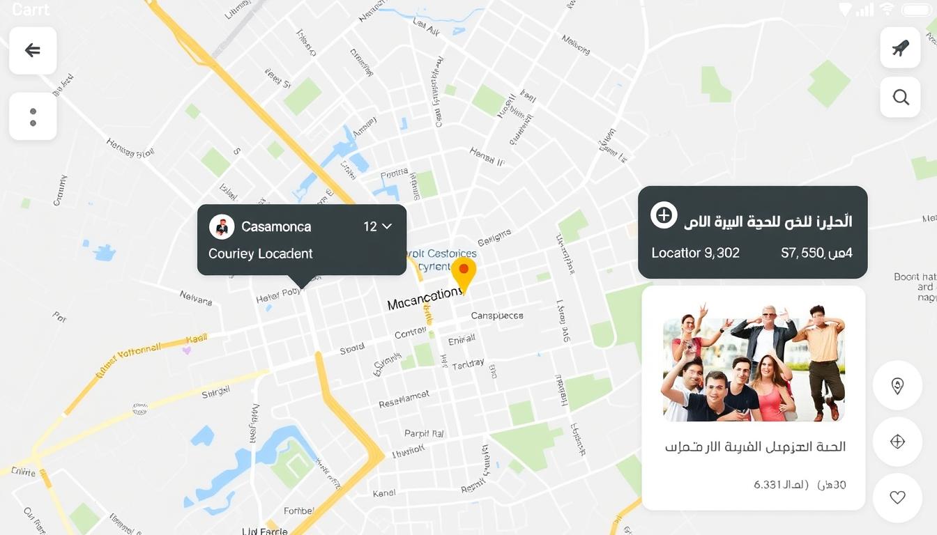 خريطة تتبع مندوب التوصيل في تطبيق glovo المغرب