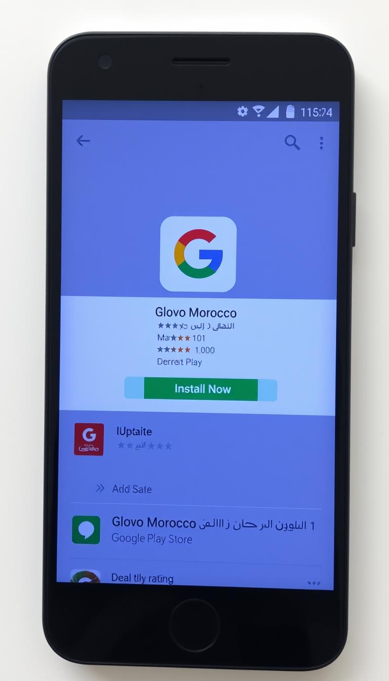 شاشة تحميل تطبيق glovo المغرب من متجر جوجل بلاي