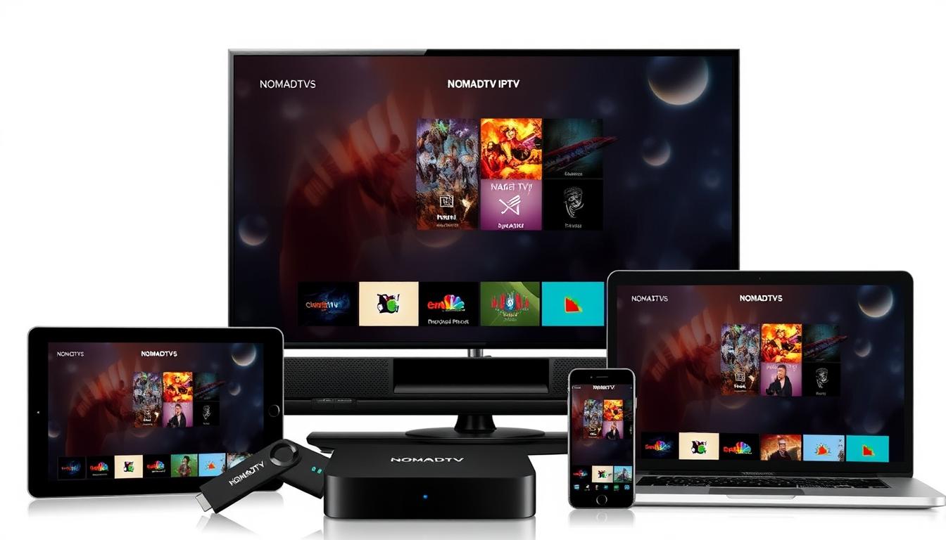 1 Year IPTV Subscription 8 NomadTVs IPTV compatible devices including smart TVs, streaming boxes, phones and tablets
