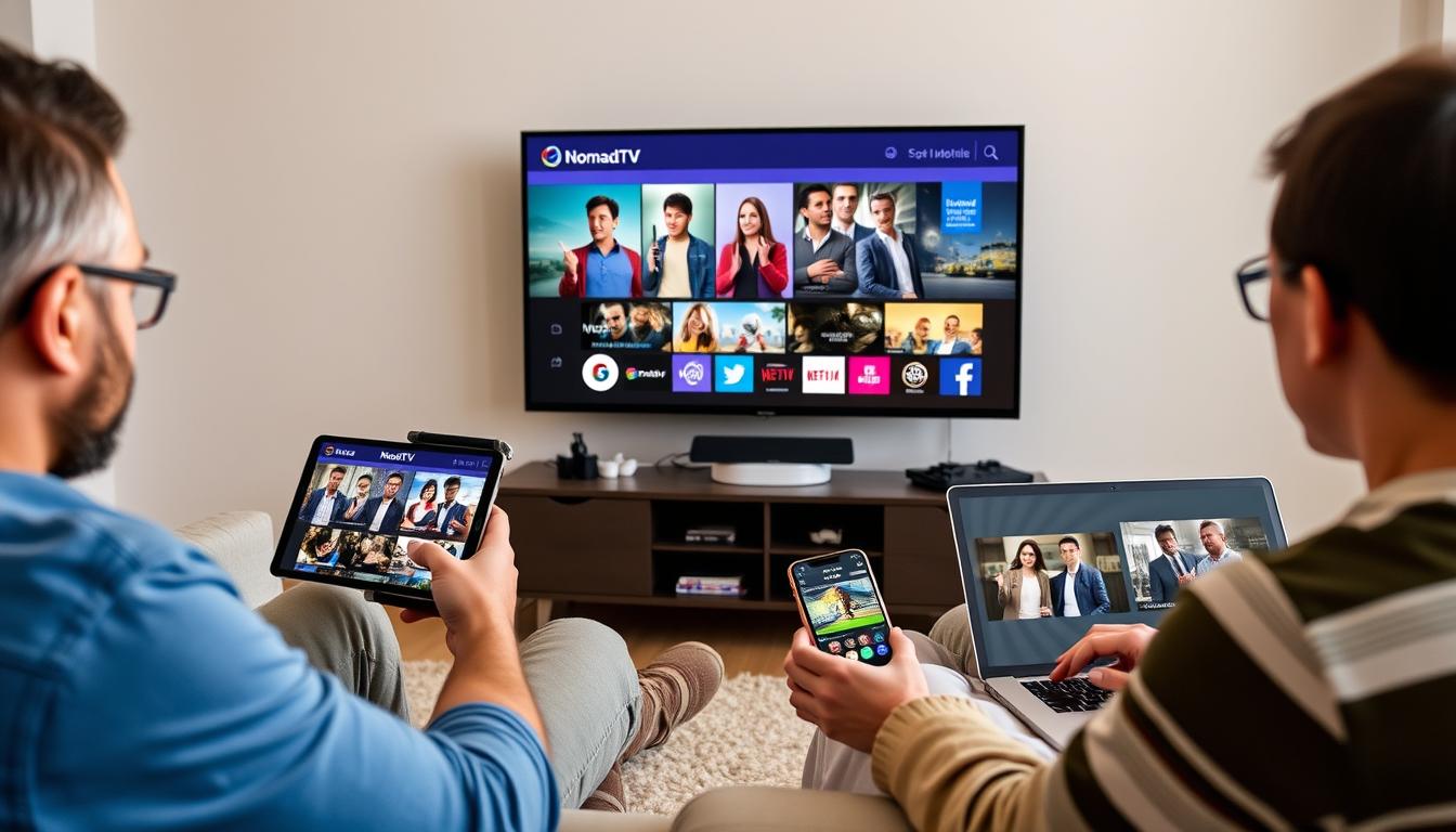 IPTV LifeTime Subscription 5 NomadTVs IPTV working on multiple devices including smart TV, tablet, phone and computer