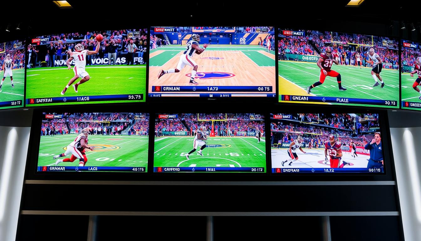 IPTV LifeTime Subscription 3 NomadTVs IPTV sports package showing live NBA, NFL and NHL games