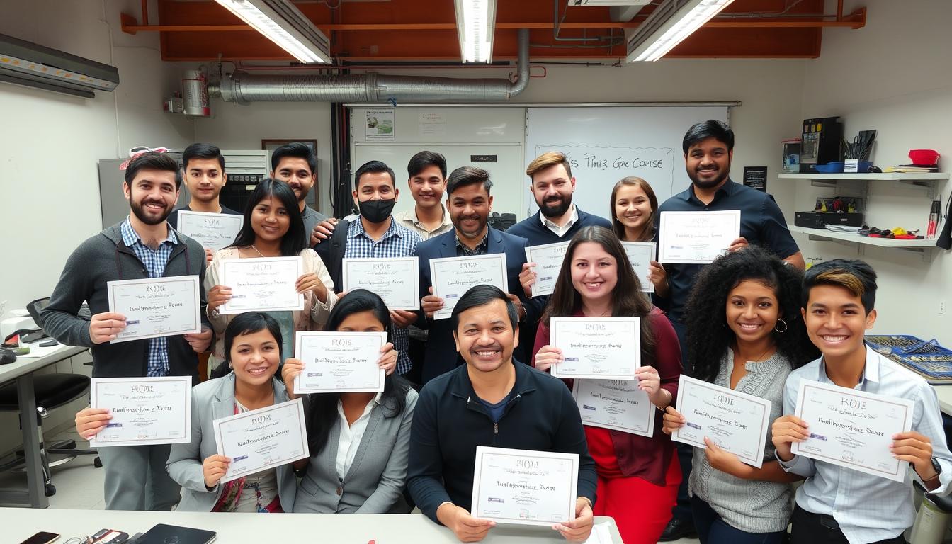 Alunos formados no curso conserto de celular Nova Iguaçu