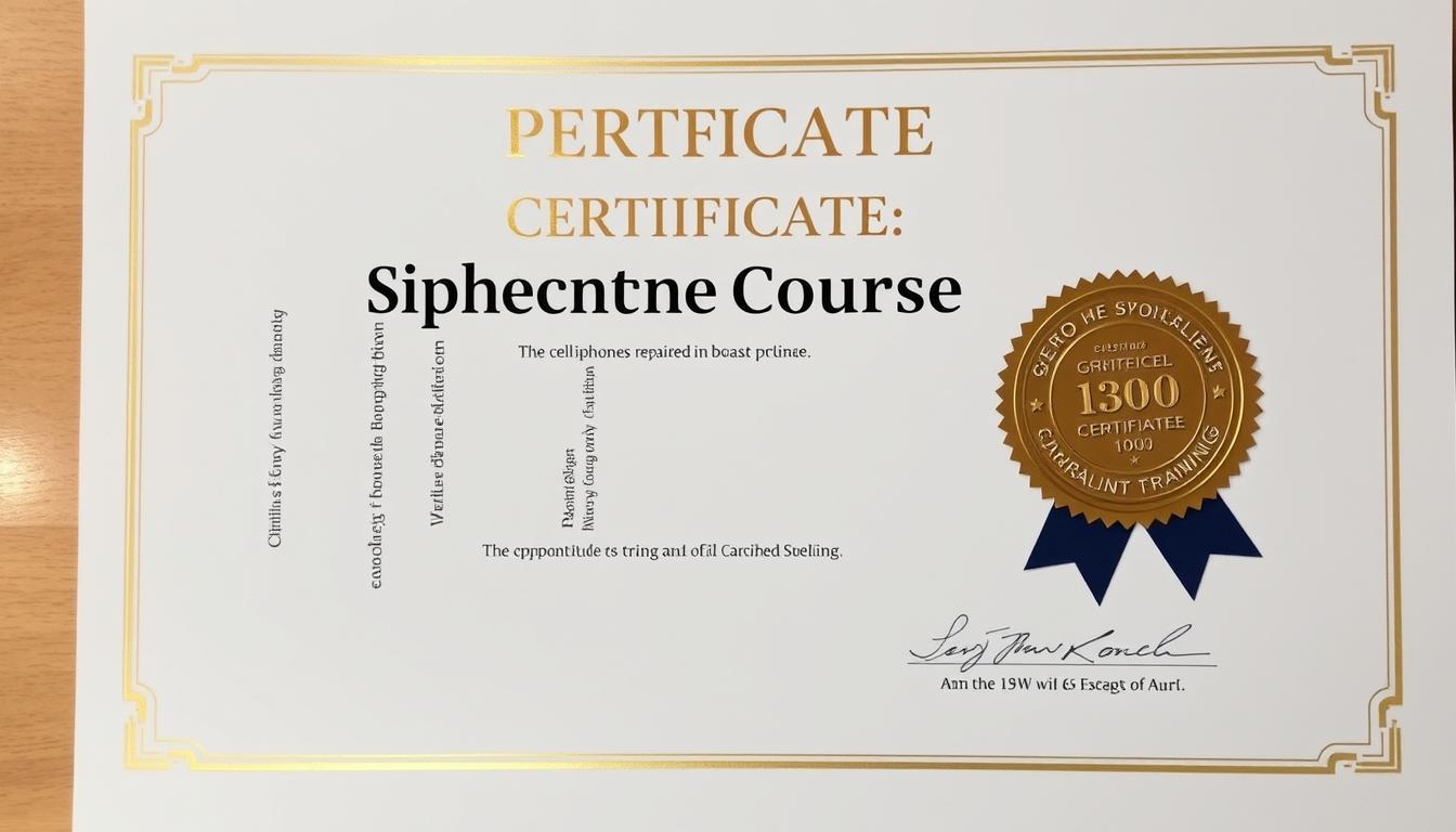 Certificado do curso conserto de celular Nova Iguaçu