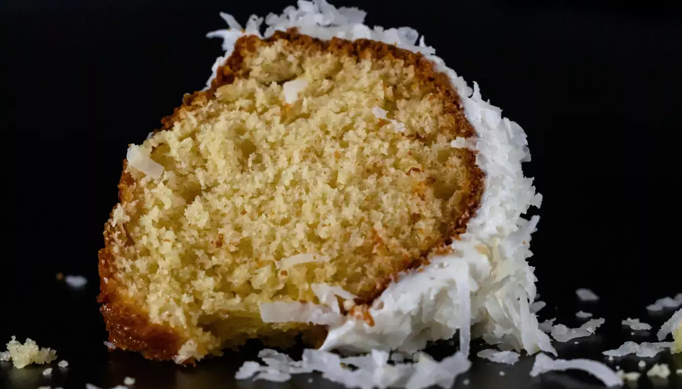 Delicious Tom Cruise coconut cake slice