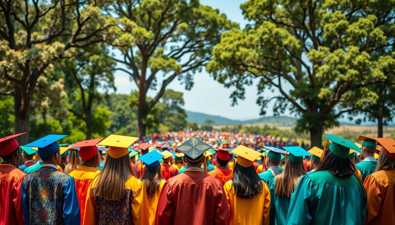 colorful graduation attire