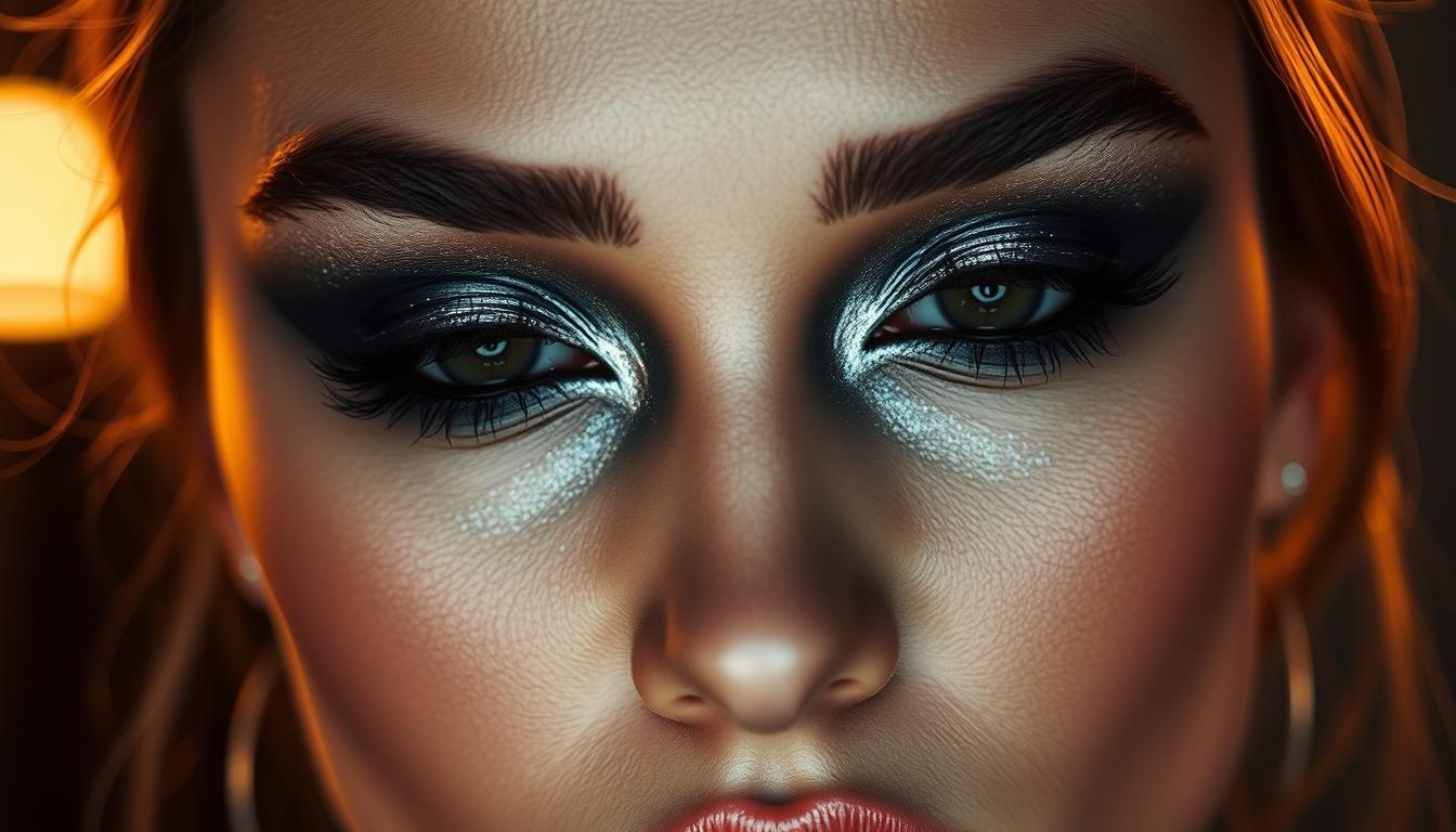 metallic smokey eye