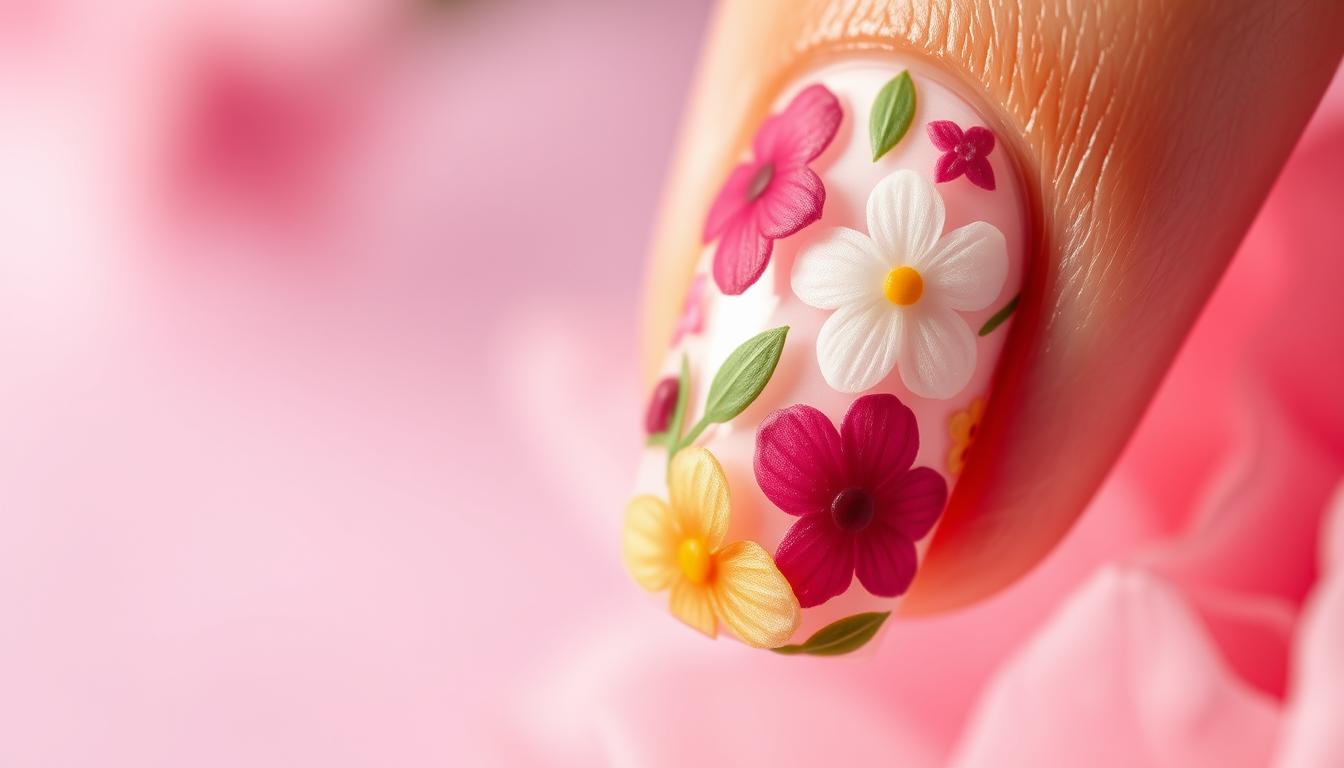 floral nail art