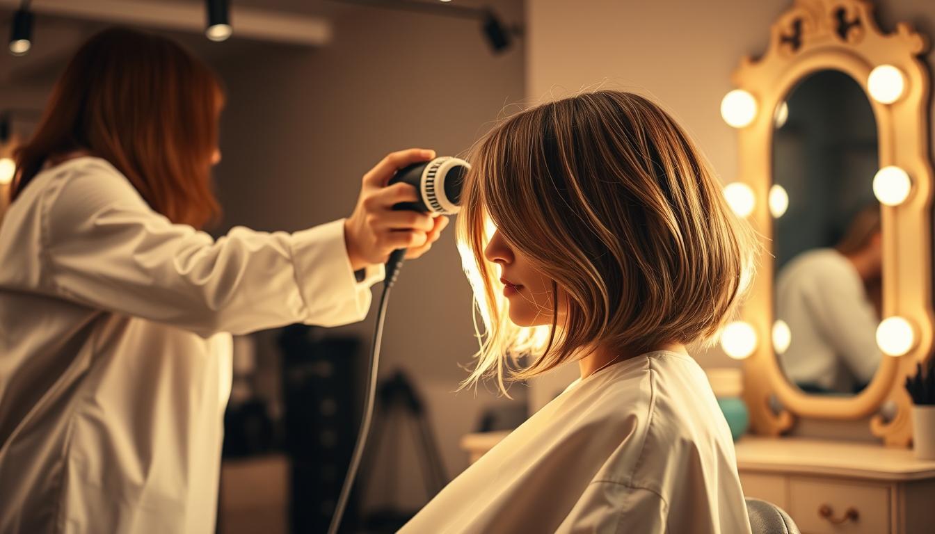 blow-drying techniques for 90s layered bob