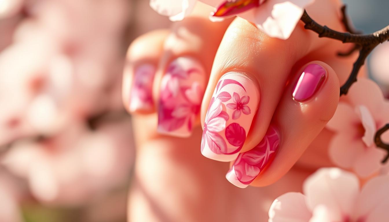 summer cherry nail art
