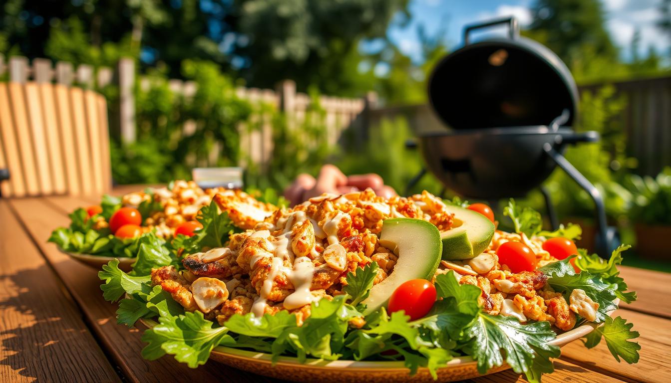 BBQ Chicken Crispy Rice Salad