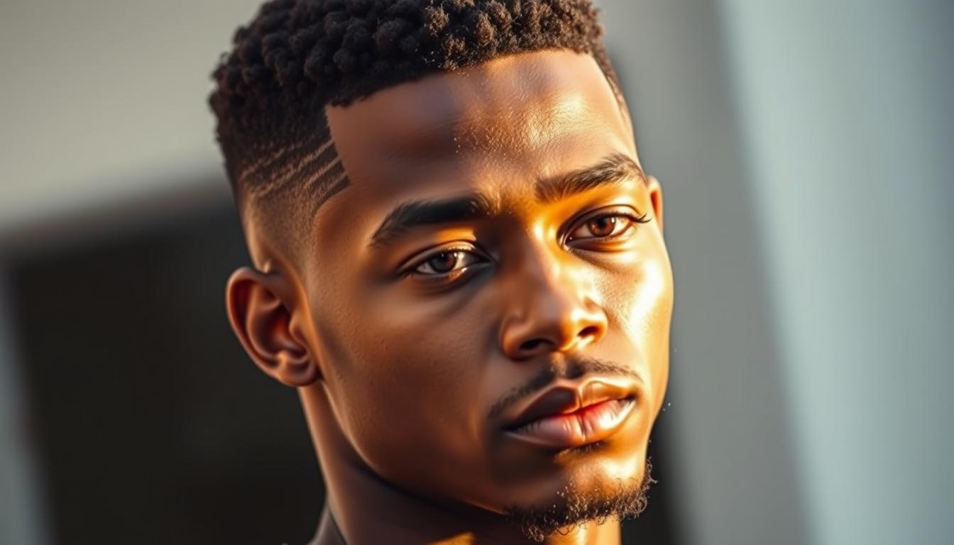 low taper fade black male