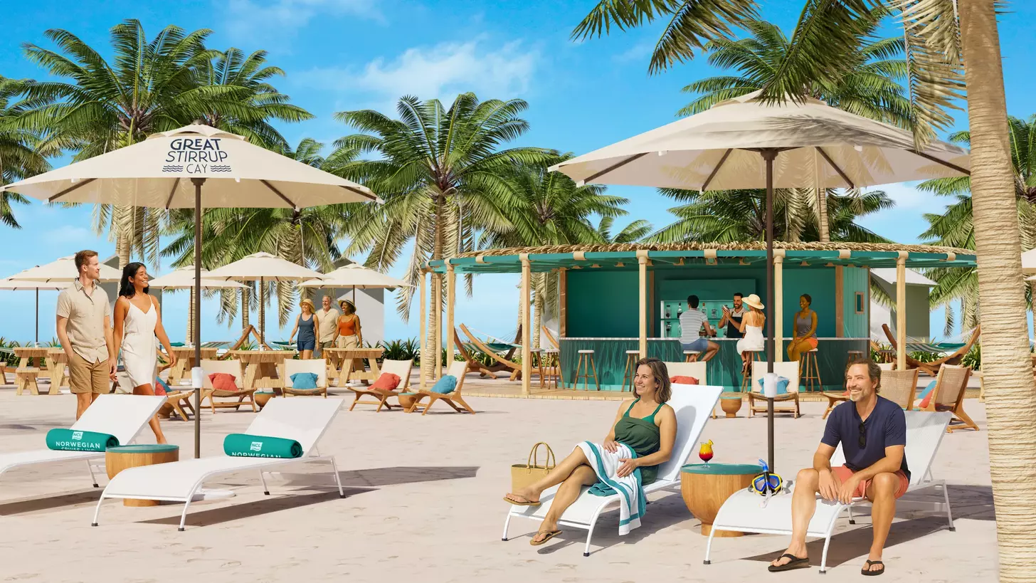 The New Tiki Bar - Great Stirrup Caye - Norwegian Cruise Line