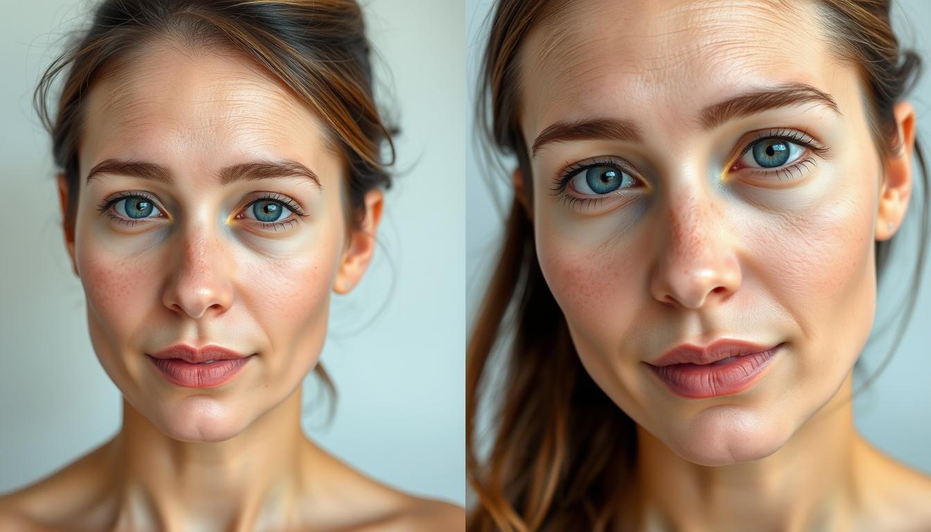 Gut Health and Glowing Skin: The Hidden Connection Before and after photos showing skin improvement from gut health focus