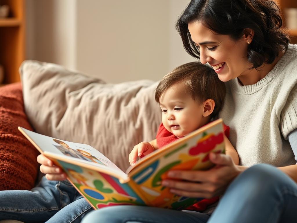Parent reading to child to support speech development