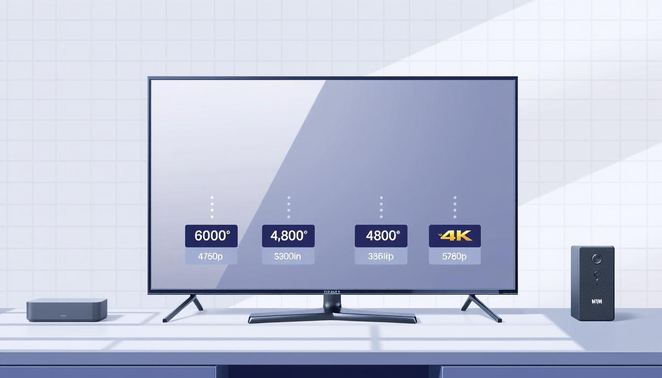 A modern, minimalist illustration depicting the various IPTV stream quality options. In the foreground, a sleek, high-resolution display panel showcasing different video quality settings, ranging from 480p to 4K. The background features a subtle grid pattern, suggesting the digital nature of the IPTV experience. The lighting is clean and natural, creating a sense of clarity and precision. The overall composition is balanced and visually appealing, highlighting the importance of stream quality when choosing an IPTV service for the upcoming FIFA 2026 tournament.