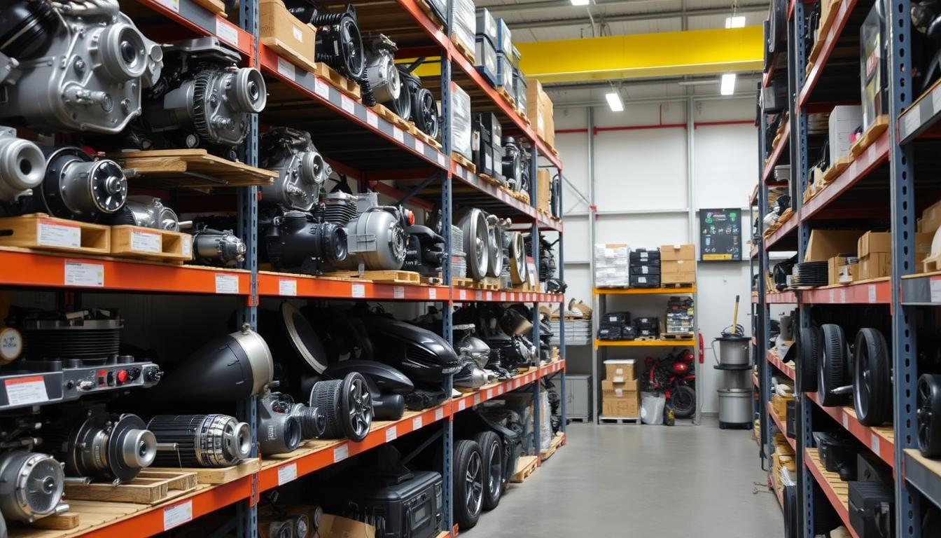 Collection of Japanese motorcycle parts from Honda, Yamaha, Suzuki and Kawasaki at Motorbike Wreckers Wynnum-Manly