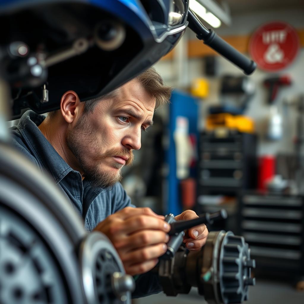 Expert motorcycle technician at Logan wreckers