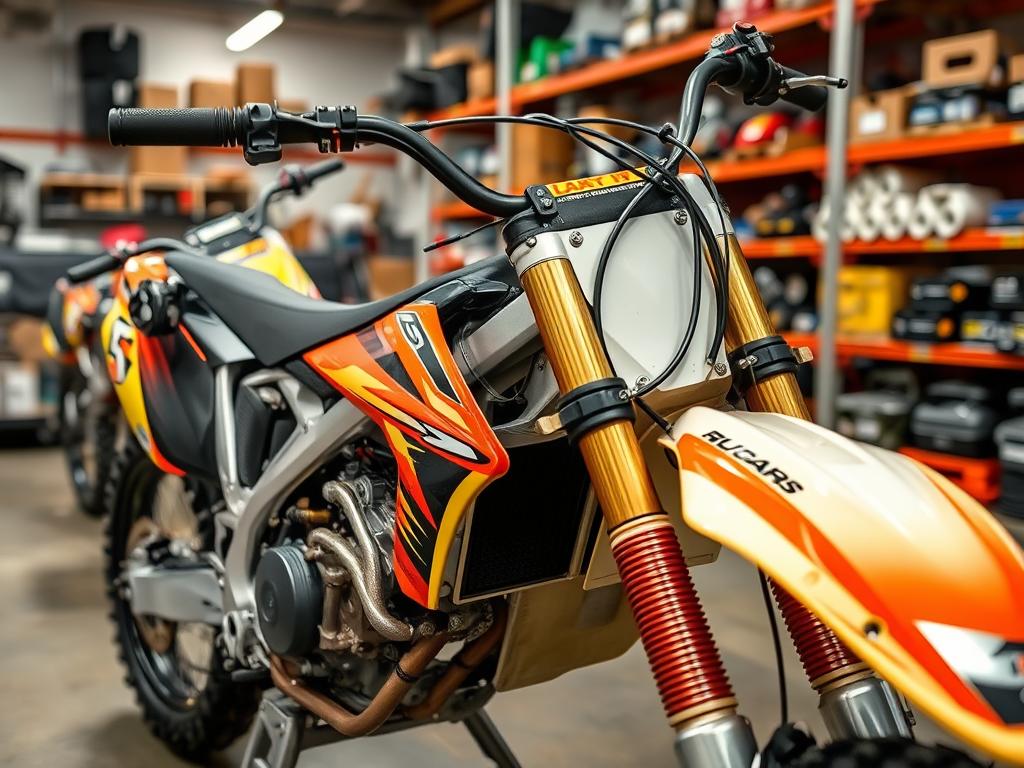 Dirt bike engines and parts at Logan wrecking yard
