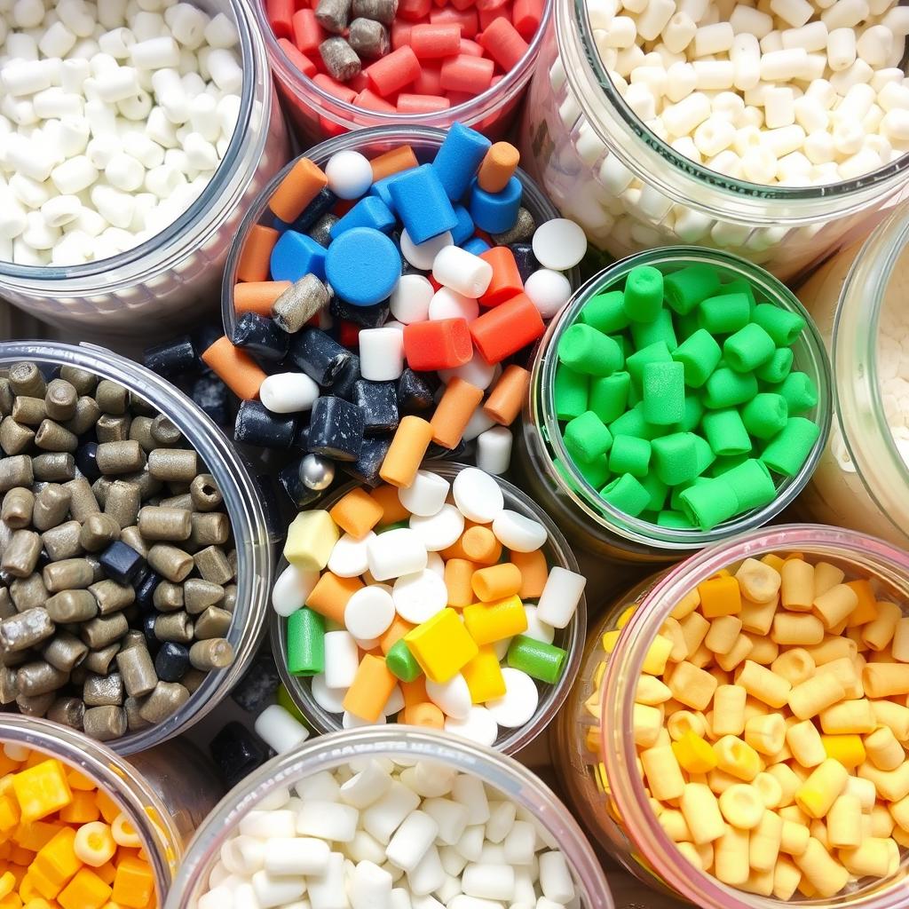 Various high-performance plastic pellets used in electronics