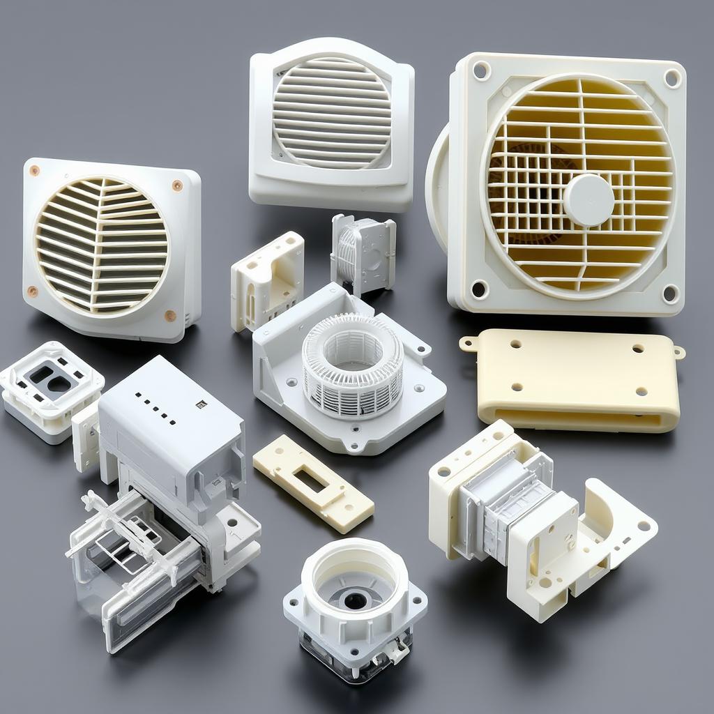 Injection-molded air conditioner vents and housing parts