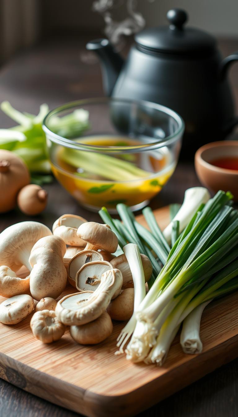 Japanese breakfast soup ingredients
