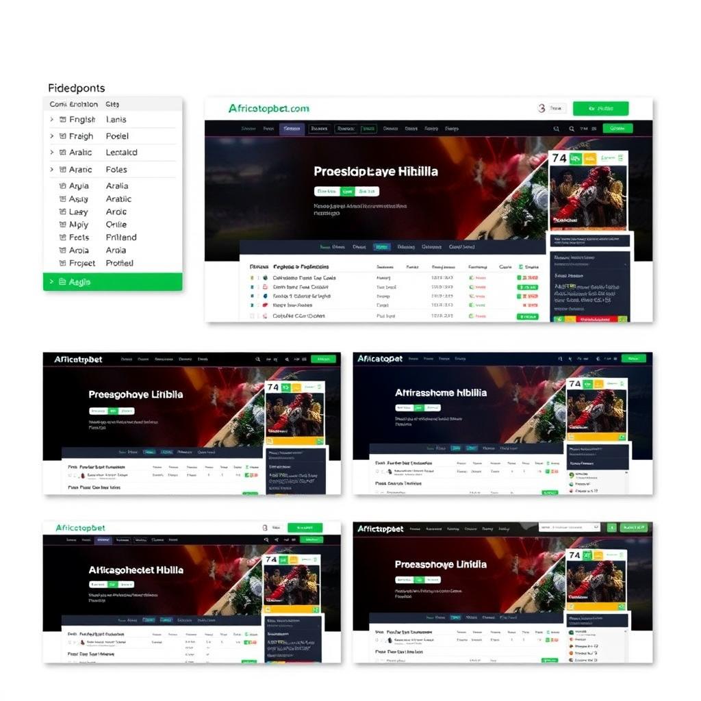 Interface multilingue d'Africatopbet.com