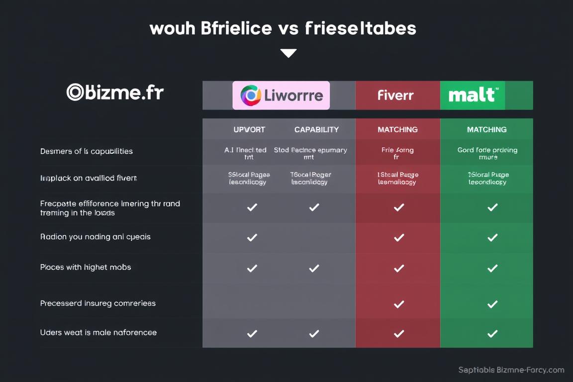 Comparaison entre Bizme.fr et d'autres plateformes de freelances