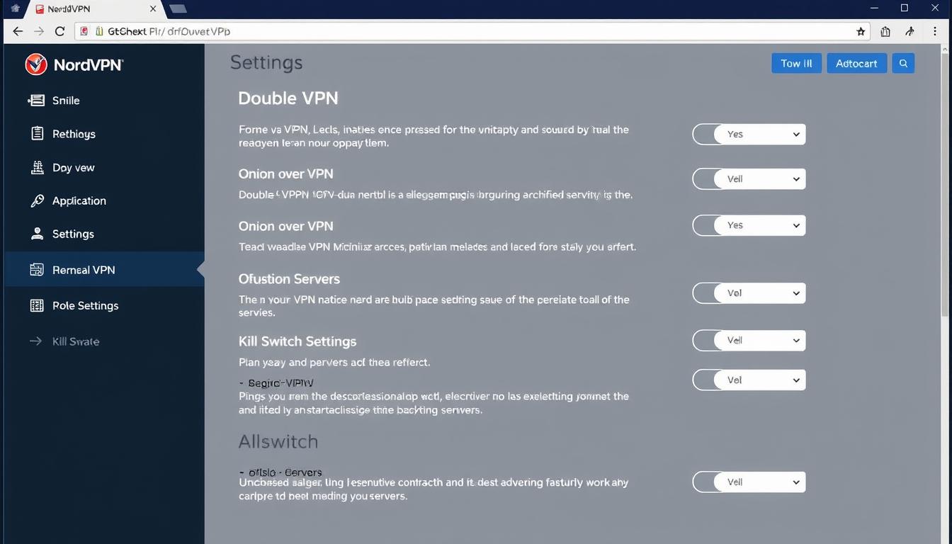 NordVPN 2025 security features including Double VPN and Onion over VPN options