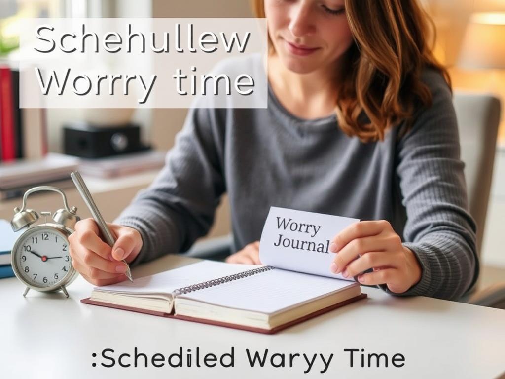 Person writing in a worry journal during scheduled worry time as an overthinking and anxiety technique