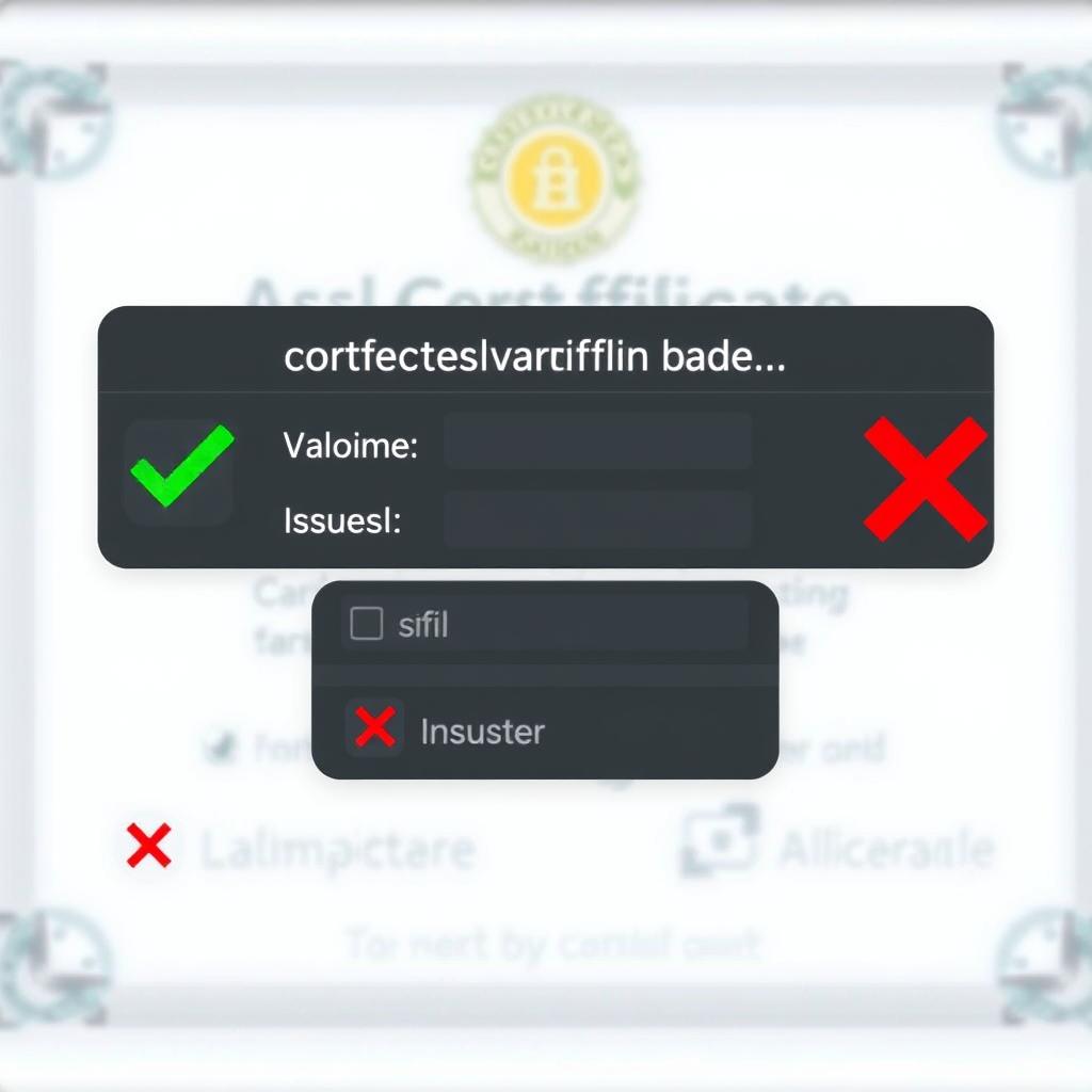 SSL certificate validation check with verification indicators