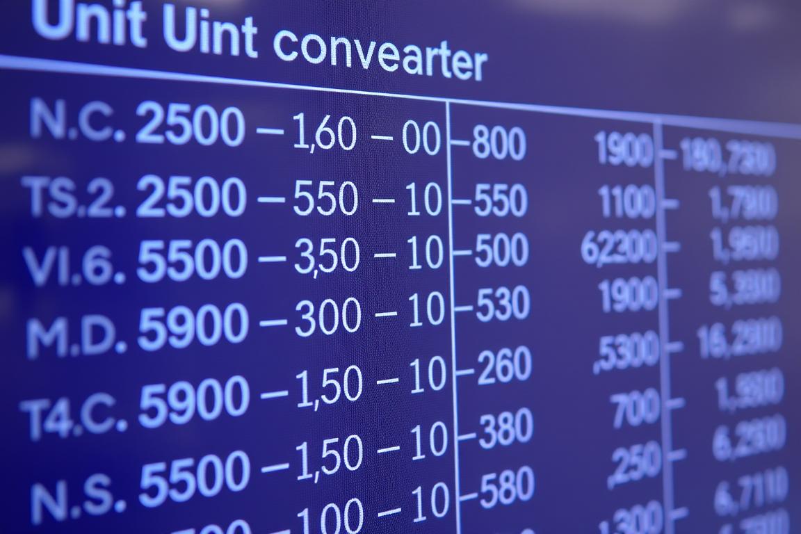 Unit converter showing precise decimal calculations for scientific measurements