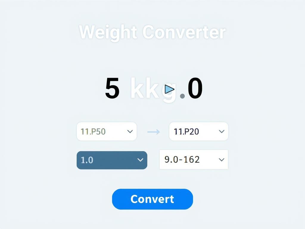 Weight converter tool interface showing kilograms to pounds conversion