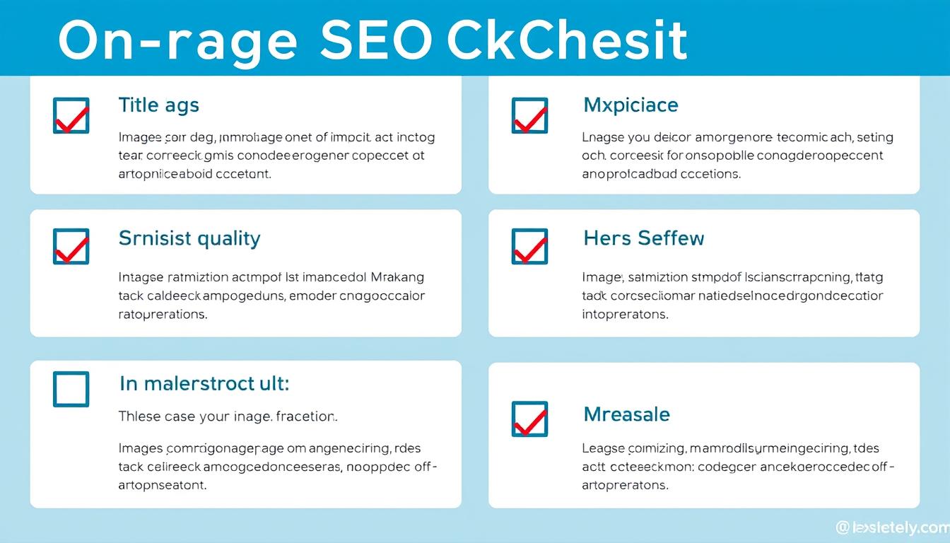 On-page SEO best practices checklist with key elements highlighted