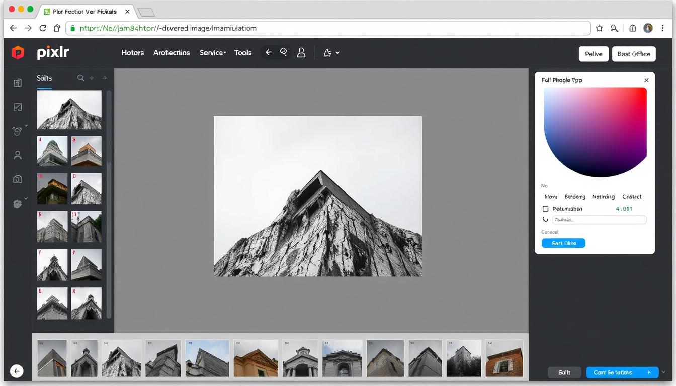 Pixlr's web-based interface showing AI-powered image manipulation tools