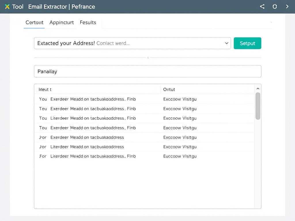 Email extractor tool interface showing extracted email addresses
